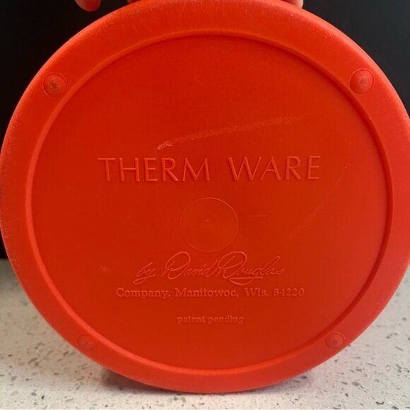 Vintage 1950s THERM WARE By David Douglas Orange-Red Insulated Ice Bucket w Lid - Picture 7 of 11